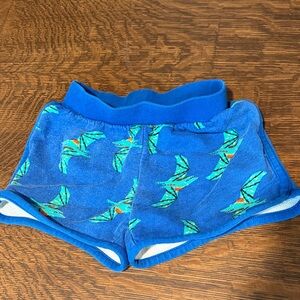 Blue Tropical Bird Terry Shorts
